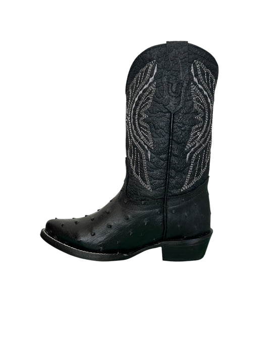 Bota Niño y Dama Avestruz Imitación Negro